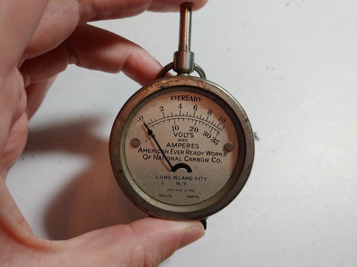 Vtg 1910s American Ever Ready Works National Carbon Volts Amps