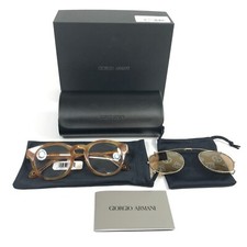 Giorgio Armani Eyeglasses Frame AR8190-U 5979/1W Honey Havana w/ Clip Ons 48 mm