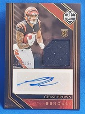 CHASE BROWN 2023 LIMITED FOOTBALL RPA #105 ROOKIE JERSEY AUTO RC SP /199
