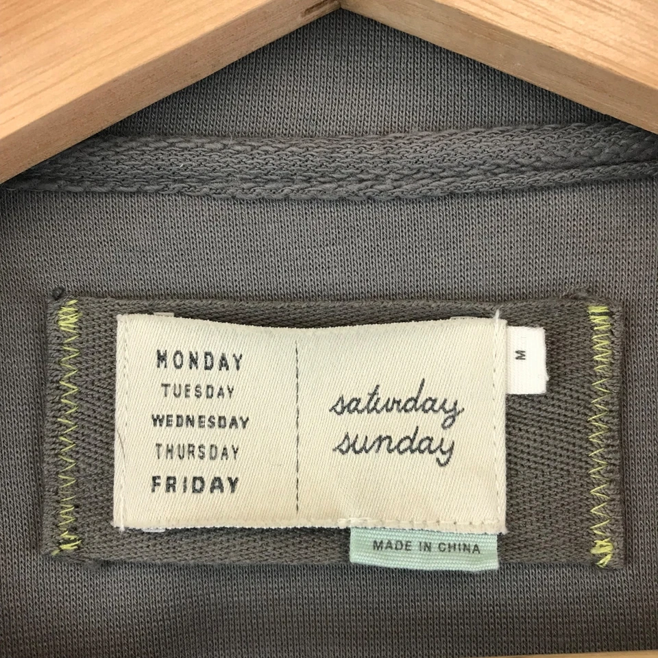 Anthropologie Saturday Sunday Quinn Full Zip Jacket in Gray Size M Tie Back - Image 3 of 4