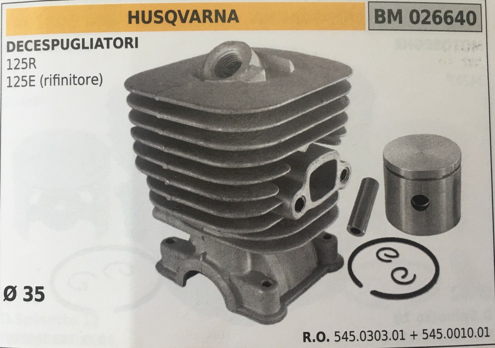 Kit Cilindro e Pistone Husqvarna Brumar BM026640 | Spedizione Rapida