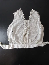 Antique Victorian Edwardian Embroidered Lace Shirtwaist Bodice Front Salvage
