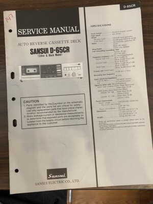 SANSUI D-65CR D65CR Service Manual **ORIGINAL**
