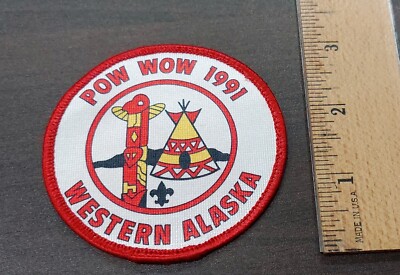 BSA POW WOW 1991 Western Alaska 3'' Sew-On Patch Bright Colors 