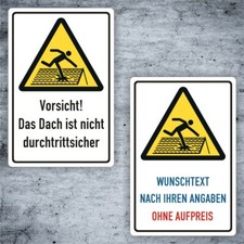 Schild Vorsicht! Dach ist nicht durchtritt sicher Warnschild Kombischild S-W0058