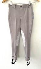 NWT Tuff Rider Youth Equestrian Starter Low Rise Pull On JODS, Lilac Gray, Sz 8