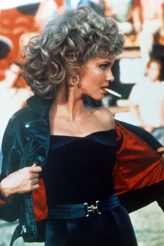 Olivia Newton-John With Cigarette in Mouth Grease