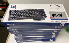 10x QR-70 Wired Keyboard and Wired Optical Mouse w/ USB Wifi Adapter Power Cord