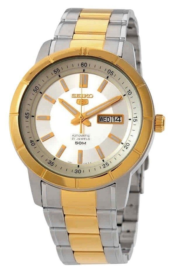 Seiko 5 Stainless Steel Silver Dial 21 Jewels Automatic