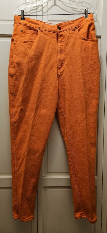 *Ladies 32" (Medium) Orange Jeans by Nostalgia