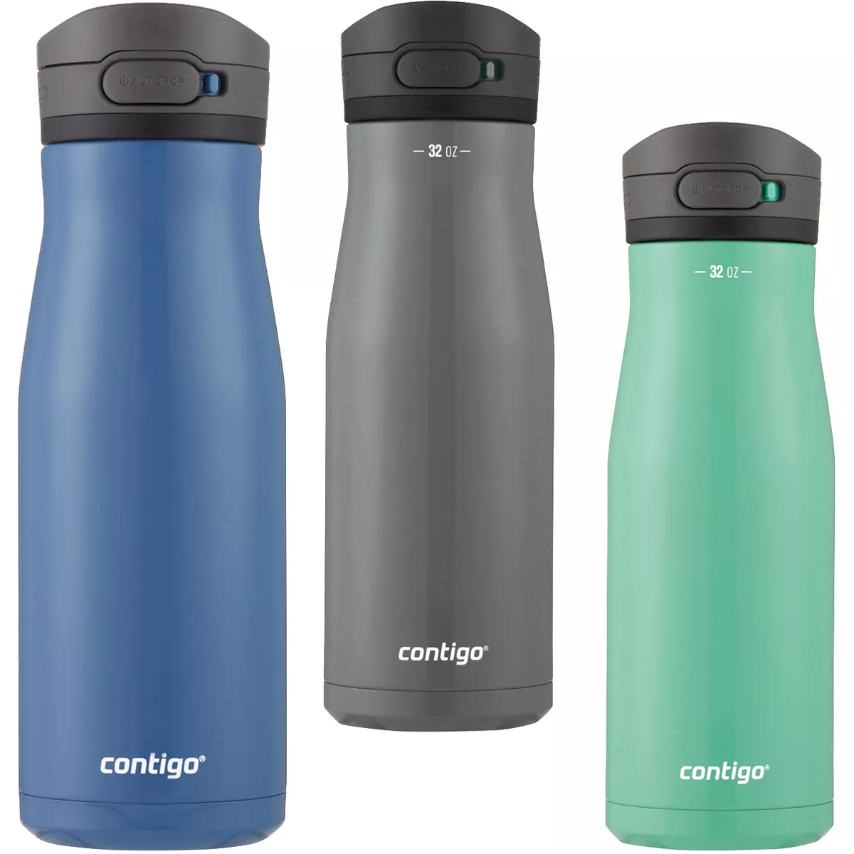 Contigo Water Bottle, Insulated, Contigo Stainless Steel, Autopop, Coriander, 32 Ounces