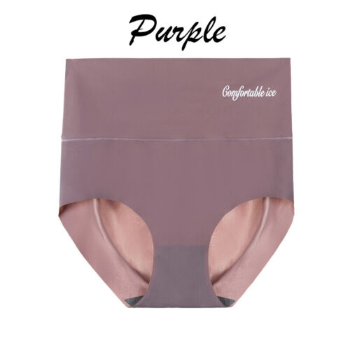Women's Ice Silk Briefs Slimming High Waist Panties Knickers Lingerie Underwear - Picture 23 of 31
