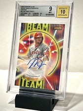 2022 Stadium Club Mike Trout Beam Team Auto Orange 2/5 BGS 9 RARE! 