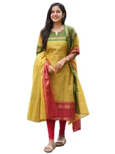 GoSriKi Women's Rayon Viscose Straight Printed Kurta with Dupatta