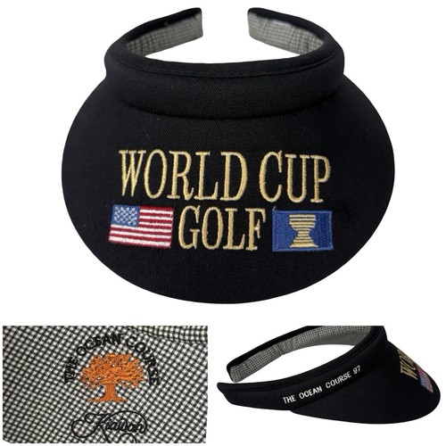 Kiawah The Ocean Course 1997 Black Golf Visor Vintage World Cup Embroidered USA