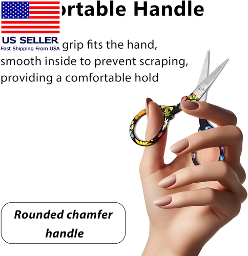 Sharp Embroidery and Crafting Scissors with Leather Cover, 3.62 Inch Stainless S - Picture 3 of 7