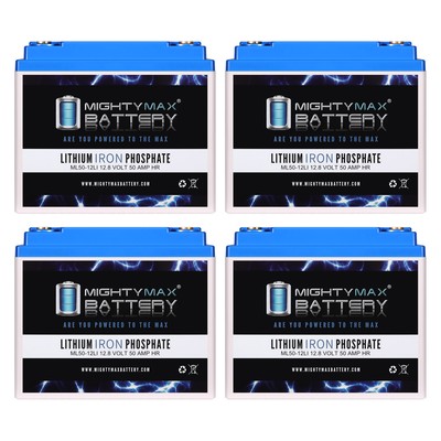 Mighty Max 12V, 50Ah, Lithium Replaces Sonnenschein A512400A, A512/400A - 4 Pack