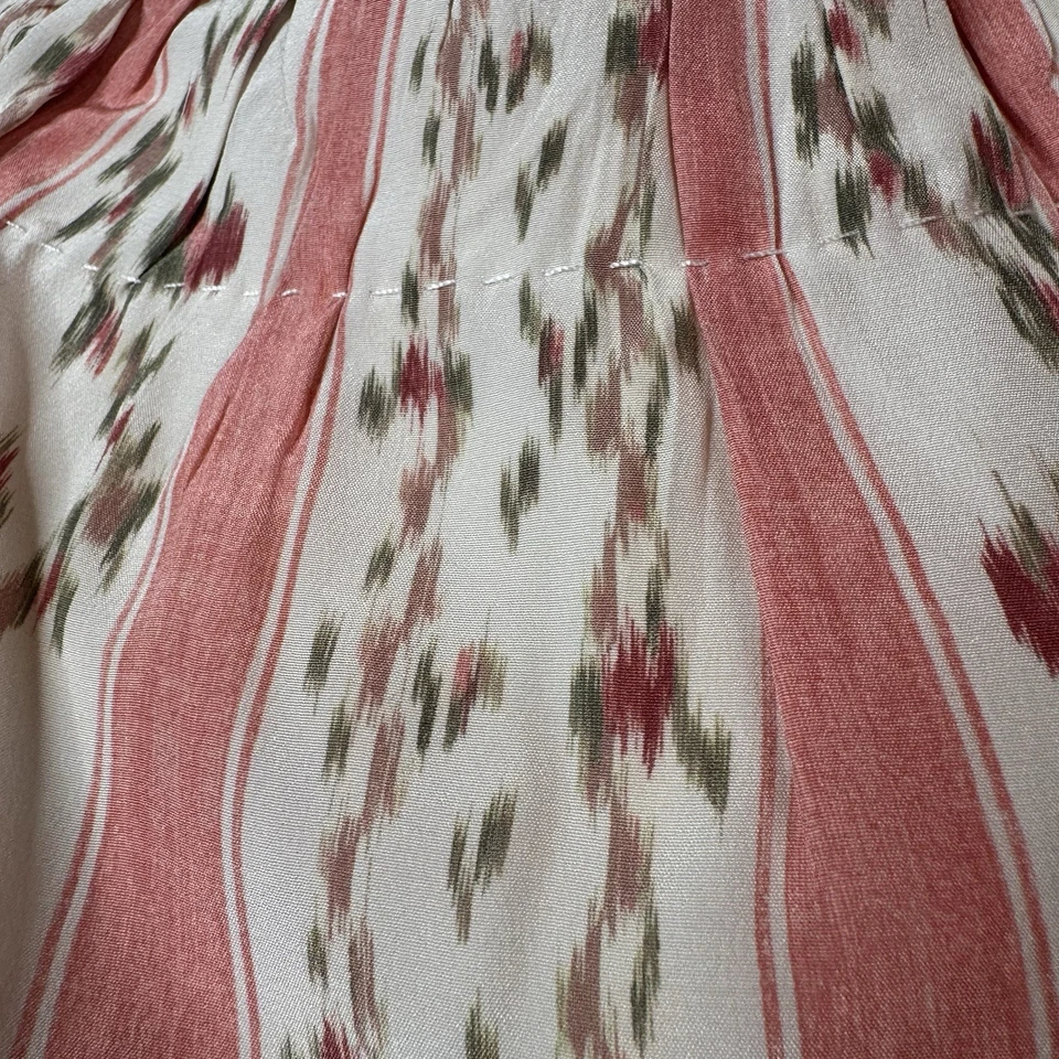 Blusa Top Colección Brock Rayas Floral Seda Histórica Manga Abullonada Talla 6 Nueva con Etiquetas  Foto 3 de 4