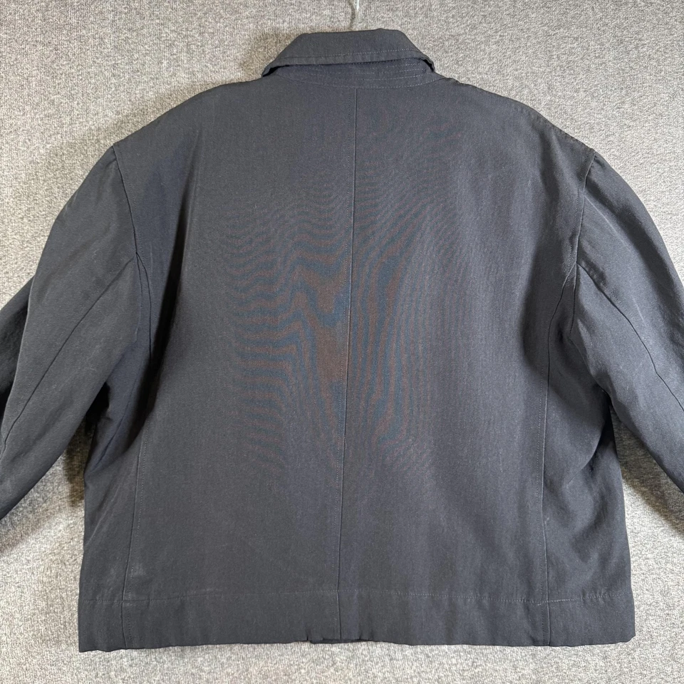 Chaqueta John Varvatos Para Hombre Grande EU 50 Negra Doble Pecho Chaquetón Garganta Cierre Foto 4 de 4