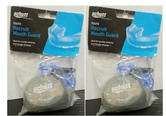 2 PACK Schutt Youth Football Recruit Mouth Guard with Anti-M