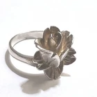 Vintage Ring Signed 925 Sterling Silver Rose Carved 3D Flower 5 Grams Size 8.25