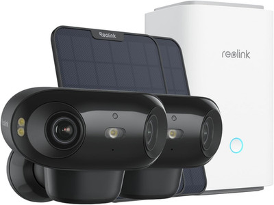 Home Hub with 2X Argus 4 Pro Black+6W Solar Panel - 4K Home Security Cameras Sys
