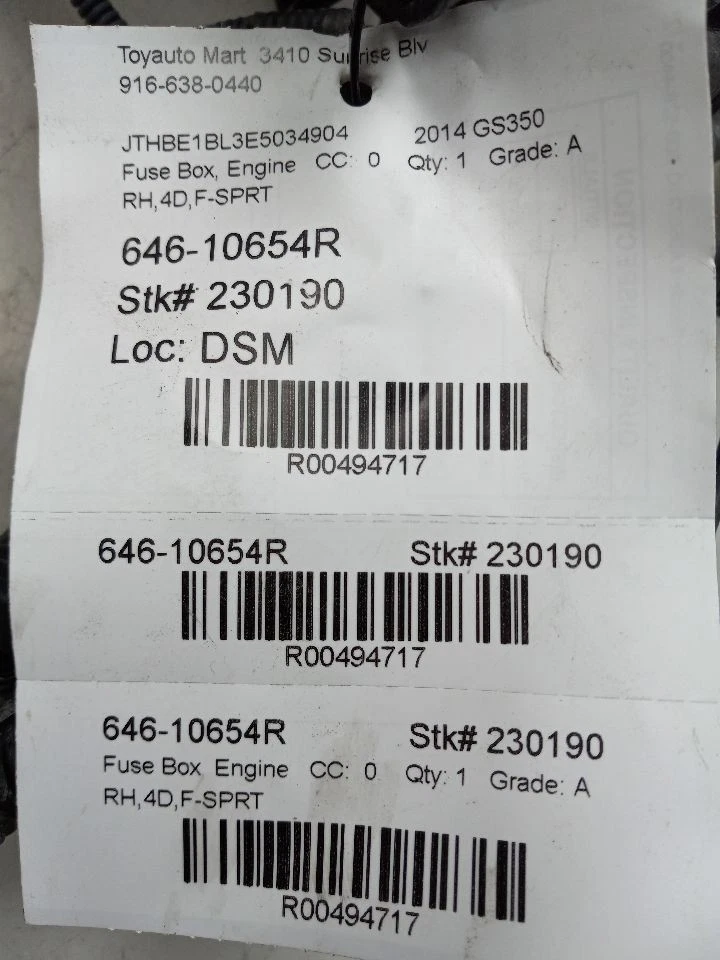 Arnés de sala de motores principal 13 14 15 16 Lexus GS350 F-Sport 82111-3AL20 Foto 4 de 4