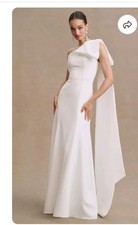 Jenny Yoo Tabitha Wedding Dress Ivory One Shoulder Bow Bridal Gown Size 10 NWT