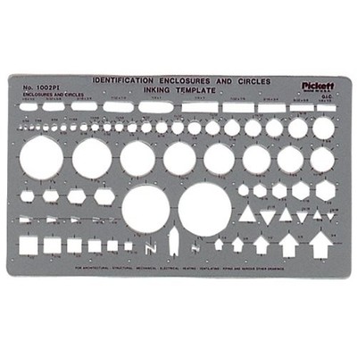 Chartpak Circles & Identification Template - Circle, Square, Hexagon, Rectangle,