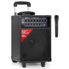 Pyle Wireless Portable PA System-400W Bluetooth Compatible 8 inch, Black
