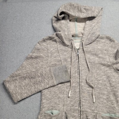 Anthropologie Saturday Sunday Peplum Zippered Hoodie Sweatshirt Jacket Size XS 