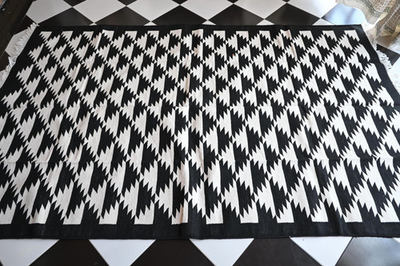 #ad Rugmoda Cotton Black White Geometric Zigzag 5x8 ft Living Room Bedroom Area Rug $281.99