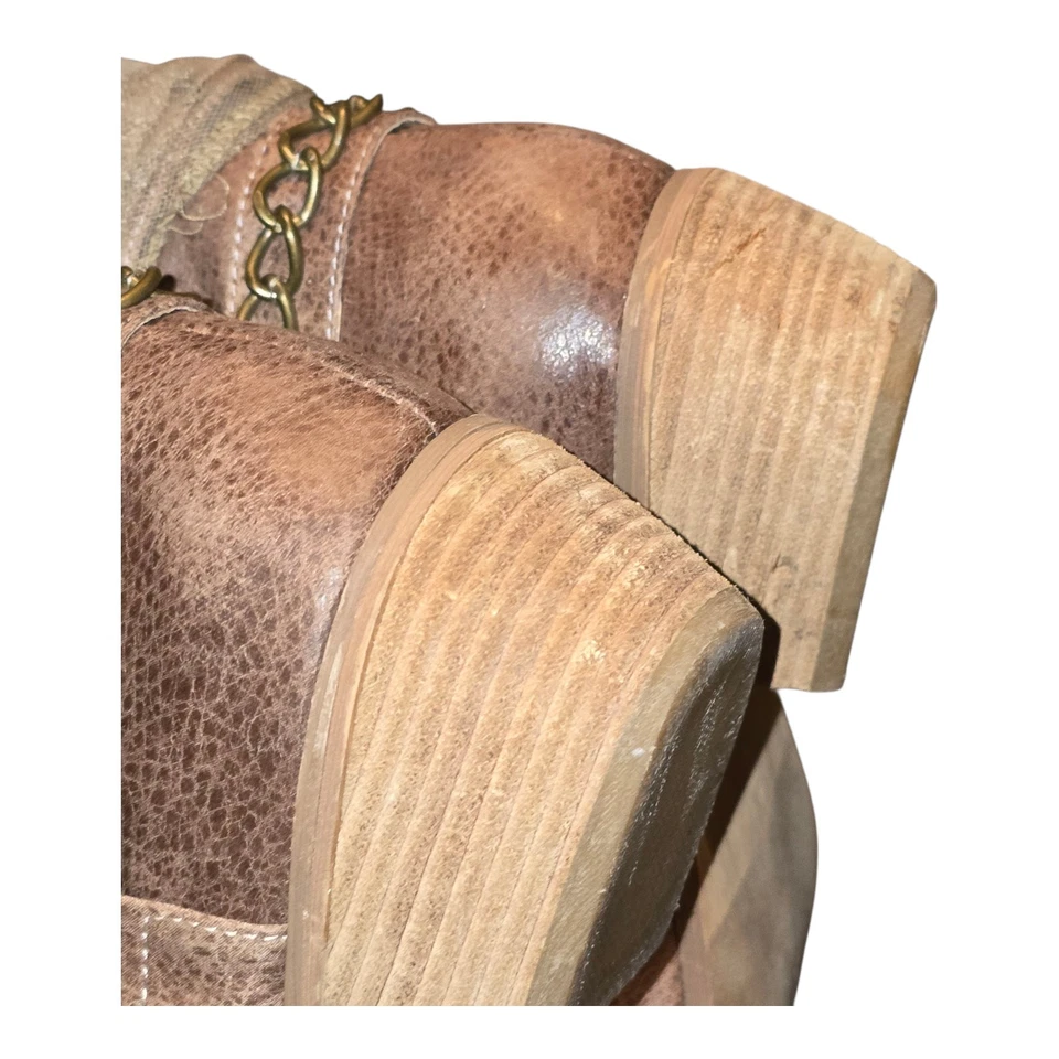 Botas de montar de moda sin clasificación joyas cadenas hasta la rodilla encaje occidental gótico talla 9,5 Foto 3 de 4