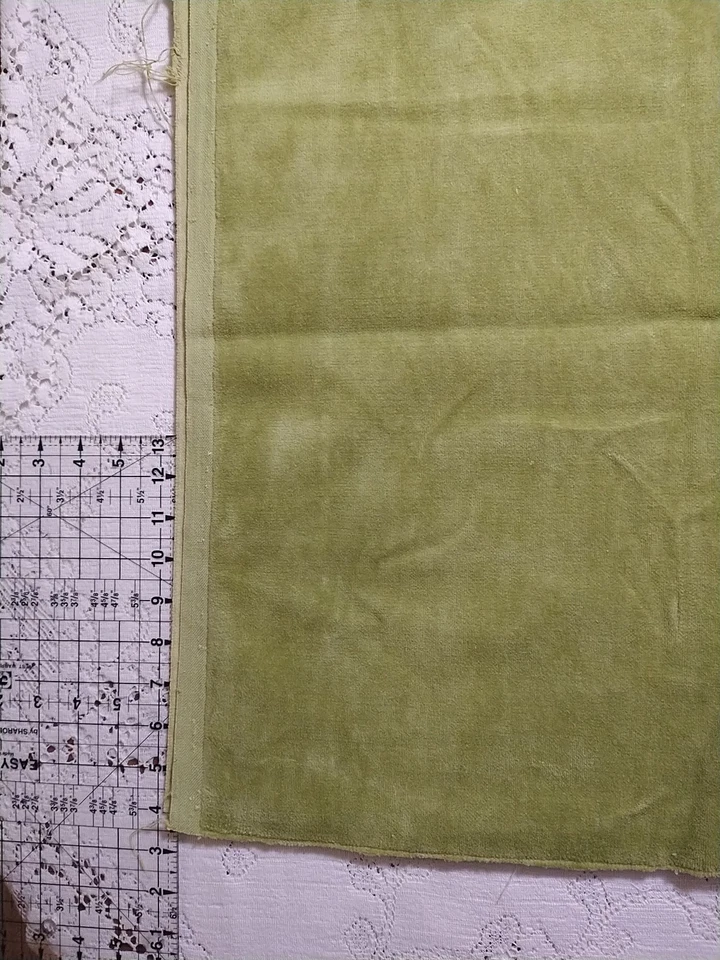 Spring Green Plush Velvet Corduroy Upholstery Fabric 24"L x 52" W - Image 2 of 4