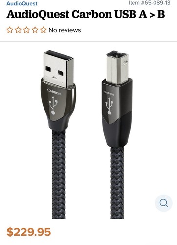 AudioQuest Carbon USB Cable - 1.5 Meter (4.9ft) - USB-A to USB-B - Picture 2 of 5
