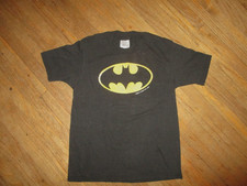 vtg Fun Stuff N.Y. Batman Logo T Shirt Single Stitch 80s DC Comics Kids 10-12