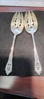 WALLACE ~ ROSE POINT ~ STERLING SILVER 8 3/8"  SLOTTED SERVING SPOON SET(2pcs.)