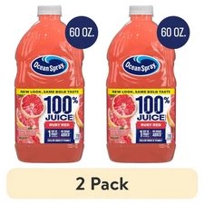 (2 pack) Ocean Spray® 100% Ruby Red Grapefruit Juice, 100% Juice,60 fl oz Bottle
