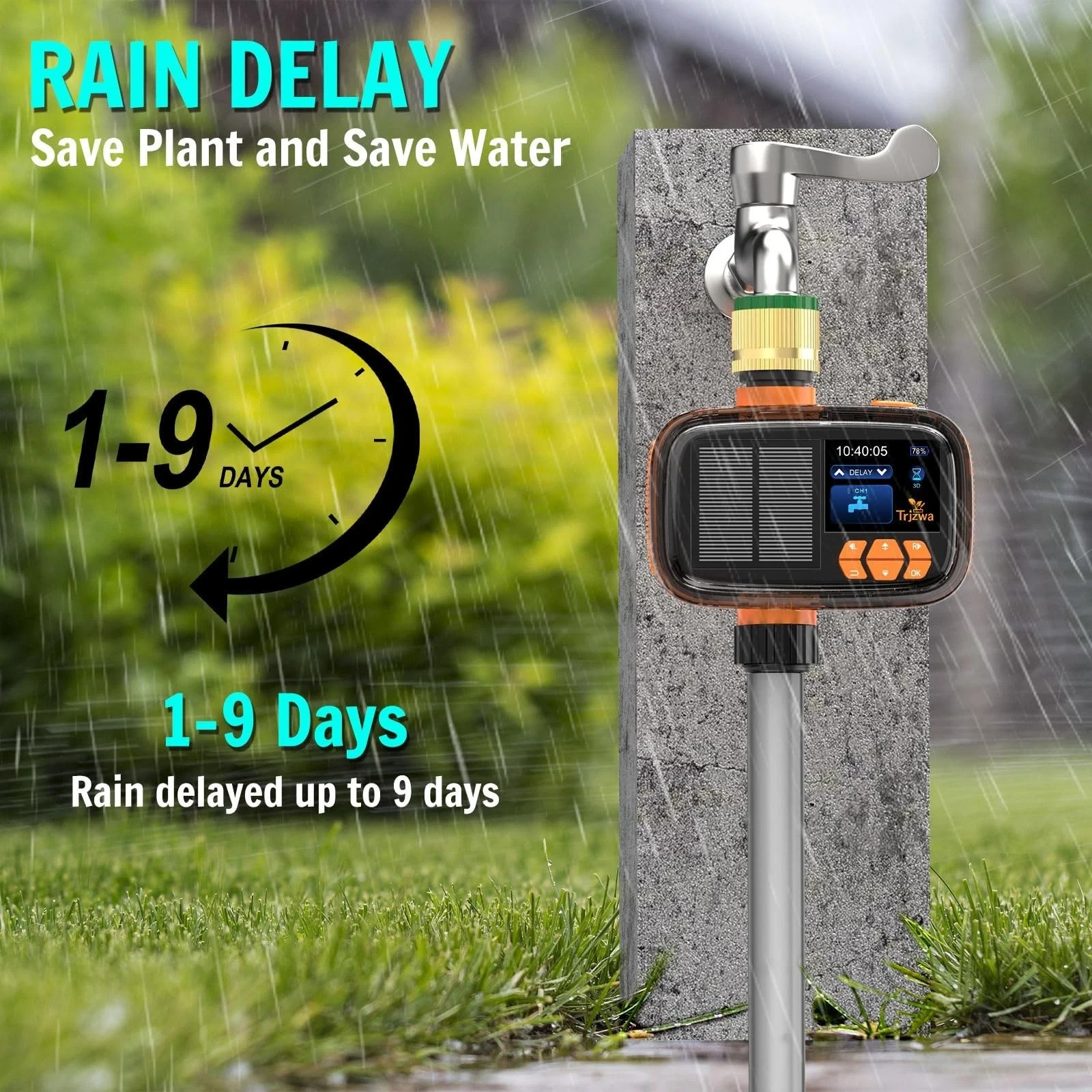 Solar Sprinkler Timer TRJZWA Water Timer, Irrigation System for Garden Hose S...