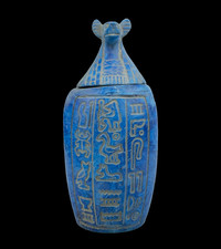 RARE ANCIENT EGYPTIAN ANTIQUE Canopic Jar for Mummification Sons Of God Horus BC