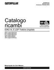Caterpillar D3K2 XL LGP Trattore cingolato Catalogo ricambi Italiano