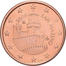 [#1550047] San Marino, 5 Euro Cent, BU, 2006, Rome, Copper Plated Steel, MS, KM: