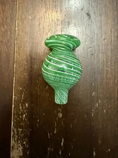 Glass Airflow Bubble Bowl Cap - Wide 25mm Green Twist