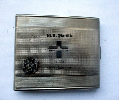 world war 2 cigarette case German Cigarette Case Uboot. WW2 Submarine. Kriegsmarine U-172  10.U-Flottille