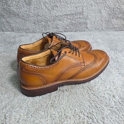Florsheim Wingtip Oxford Cognac Tan Leather Brogue Dress  display picture 3