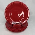Set Of 4 Fiesta Fiestaware Scarlet  Red 7 1/4” Salad Plates HLC USA Lot EUC
