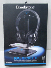 Brookstone Bluetooth Wireless Headphones W/Dual QI Enabled Dock