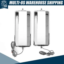 Pair West Coast Rear View Door Mirror W/ Heated For Peterbilt 378 379 386 LH+RH