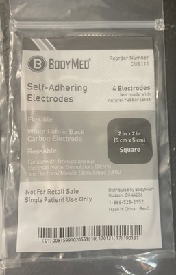 Bodymed Self-Adhering Reusable Electrodes 1 Pk TENS&EMS Compatible NewOld Stock