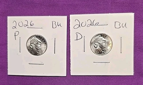 2026 P & D Emerging Liberty Dimes "BU"  In Coin Flips! **FREE SHIPPING**#wj448